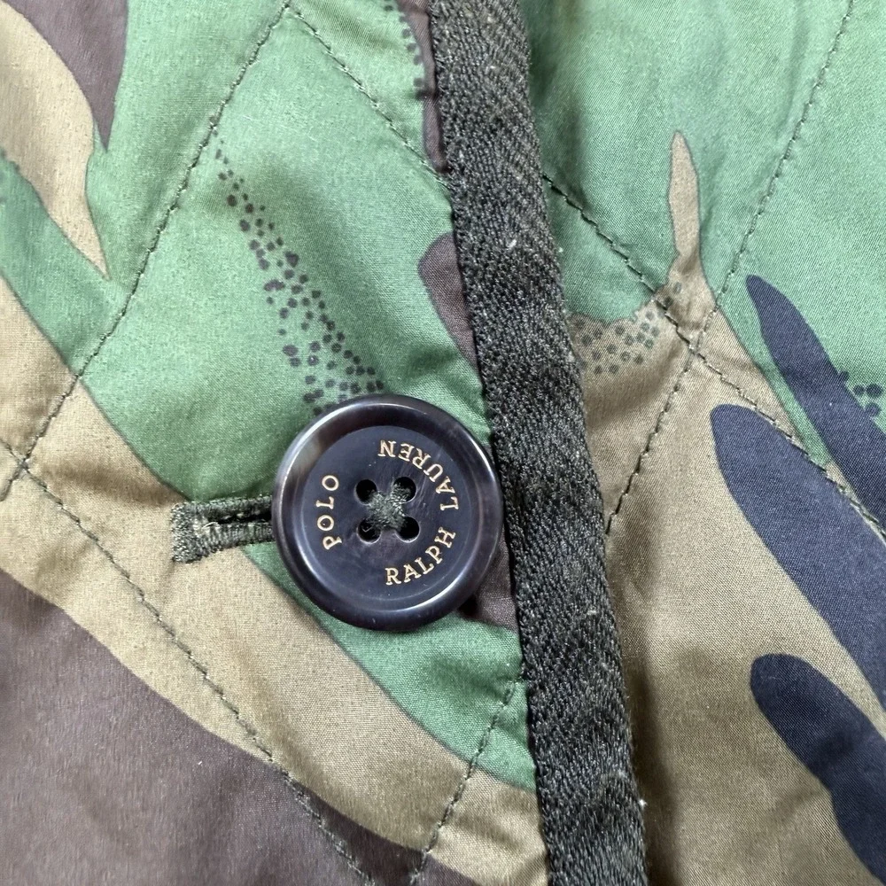 Polo Ralph Lauren Mens Jacket Green 3XL Reversible Quilted Camo Barn